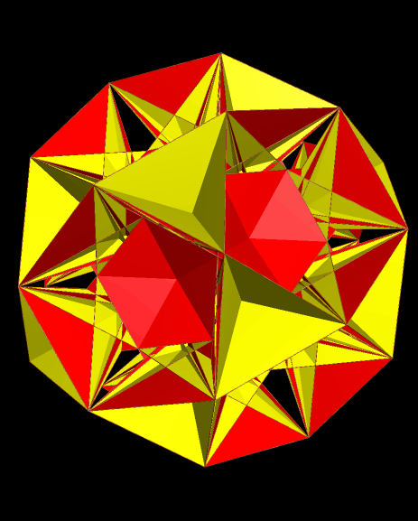 The Dual of a Dodecahedron Made of Rhombic Triacontahedra