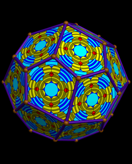 A Pentagonal Icositetrahedron, Decorated with Rippled Tessellations