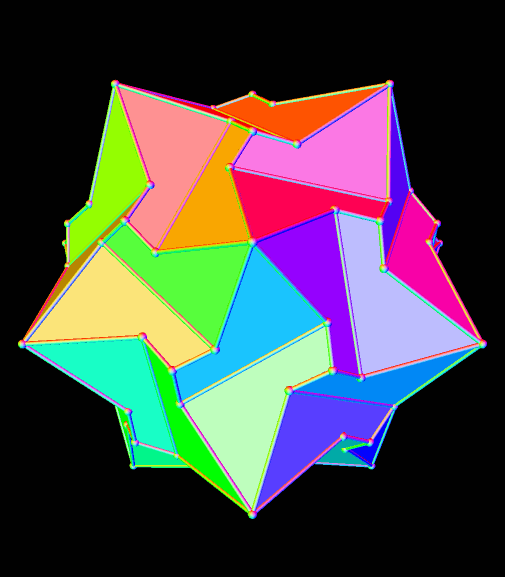 Sixty nonconvex pentagons as faces of a nonconvex polyhedron