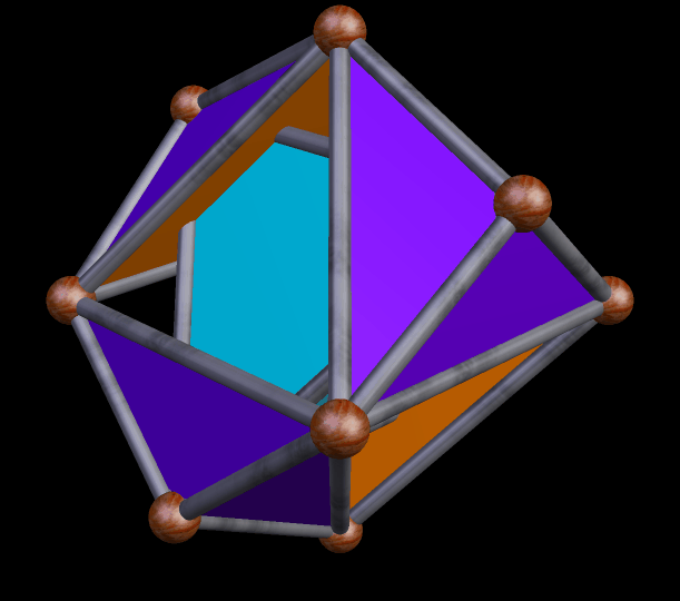 Tetrahedron with four pyramidal hats