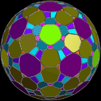392 faces including pentadecagons and heptagons
