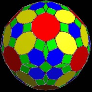 Zonohedron 170 faces colored by number of faces