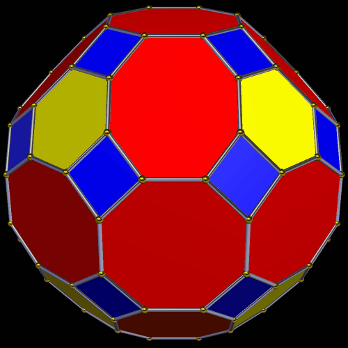 Octagon-dominated zonohedron.gif